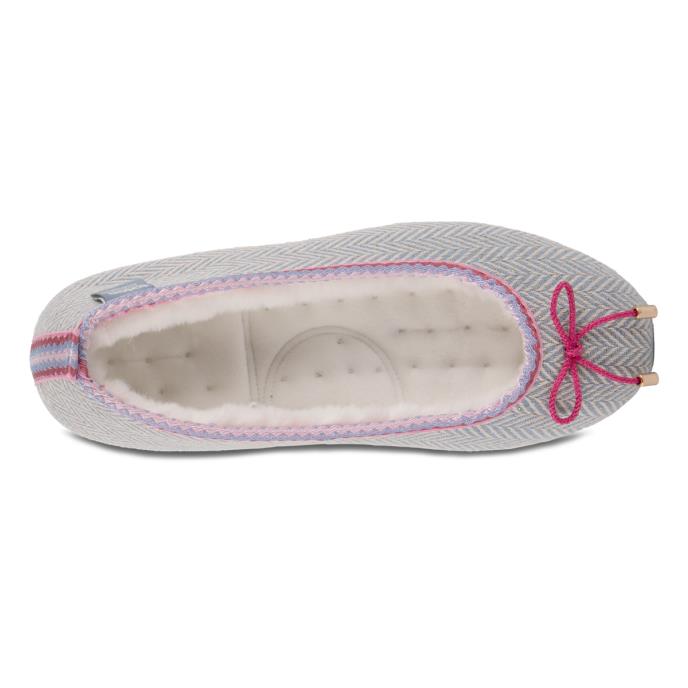 Isotoner® Ladies Herringbone Ballet Slipper Grey Extra Image 4
